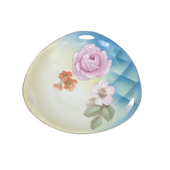 Antique RS Germany Hand Painted Porcelain Serving Bowl With Floral Design Gold T - Picture 4 of 7